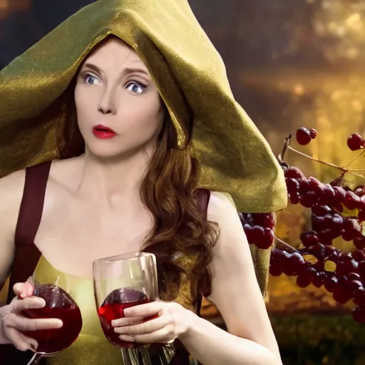 Image similar to elf drinking wine woman fantasy dramatic cinematic movie cgi