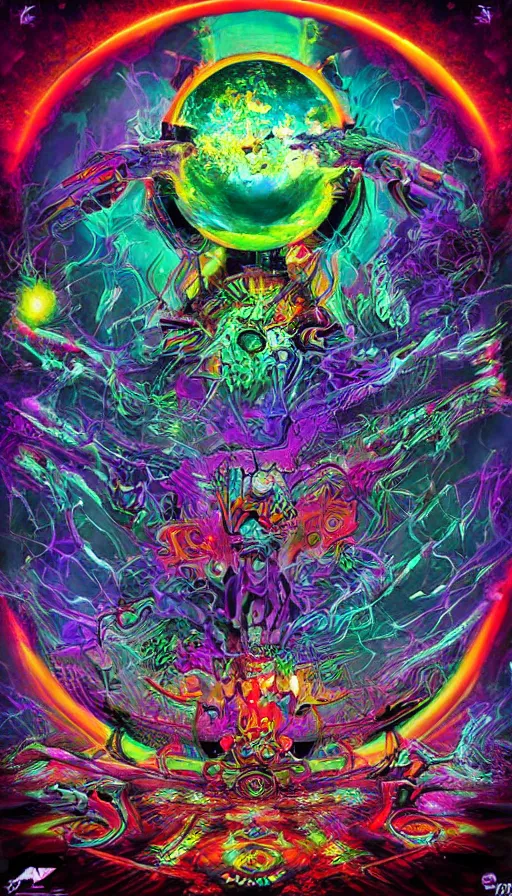 Image similar to psytrance artwork, by andre francois