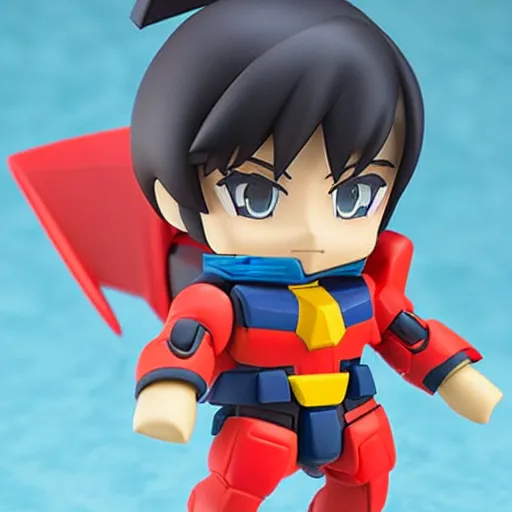 Image similar to high quality portrait flat matte painting of gundam， in the style of nendoroid and Toon toys , flat anime style, thick painting, medium close-up