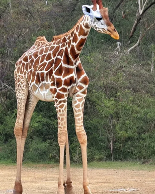 Prompt: a giraffe combined with a banana
