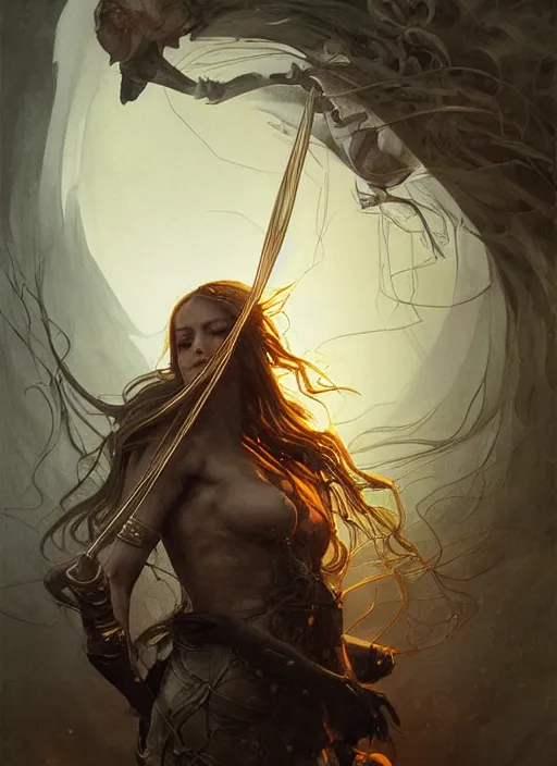 Image similar to fae defender, physically accurate, moody dynamic lighting, very very intricate, very very elegant, highly detailed, digital painting, artstation, HR GIGER, Hieronymus Bosch, Francis Bacon, concept art, smooth, very beautiful, sharp focus, illustration, art by artgerm and greg rutkowski and alphonse mucha