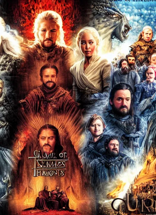 Prompt: A highly detailed Game of Thrones movie poster by drew struzan