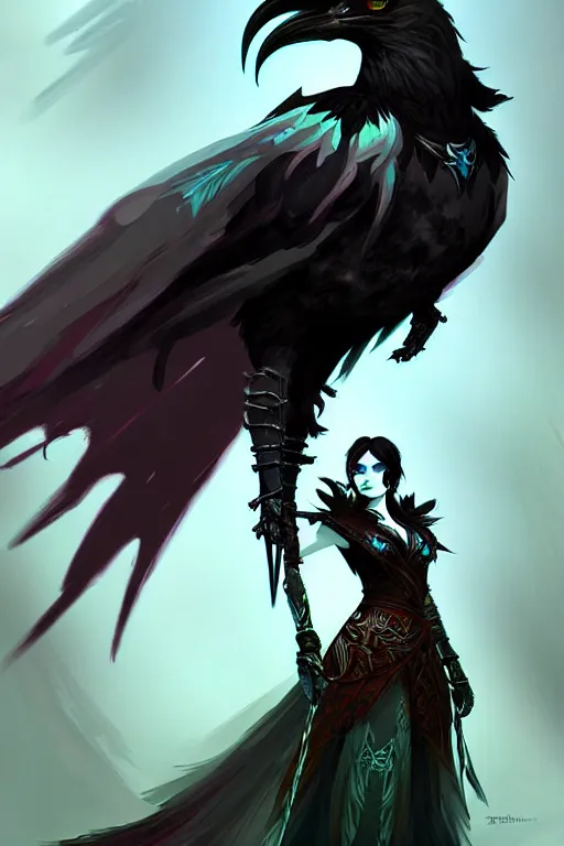 Image similar to Nevermore of Guild Wars 2, concept art, close-up, digital art, elegant