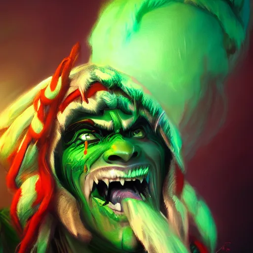 Prompt: illidan stormrage as a clown by jama jurabaev, cinematic shot, brush hard, artstation, cgsociety, high quality, brush stroke