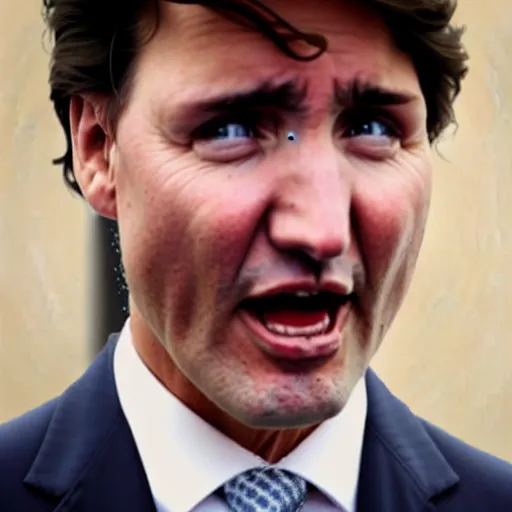 Image similar to justin trudeau crying, anime style