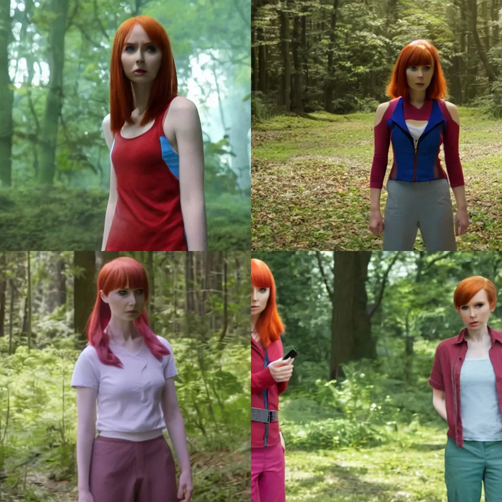 Image similar to film still of Karen Gillan as Misty in Pokémon: Indigo League, 4k