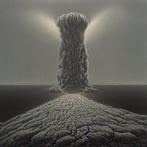 Prompt: nuclear holocaust by zdzisław beksinski