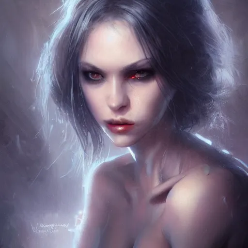 Prompt: maimy asmr, film nior, darkwave, darksynth character portrait, sharp, digital matte painting, art by luis royo, greg rutkowski, wlop, dramatic lighting, trending on artstation