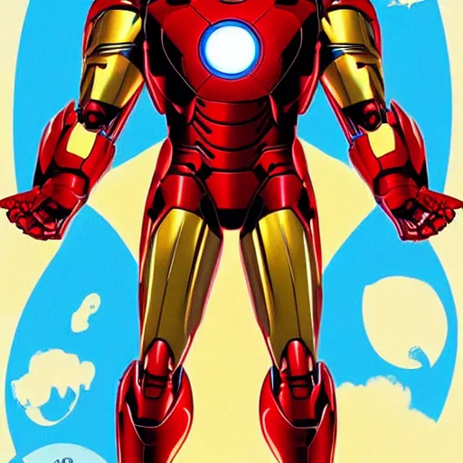 Image similar to iron man in old disney 9 0's style