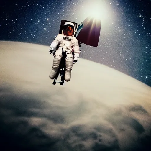 Prompt: iPhone photograph of an astronaut riding a Pegasus over the clouds