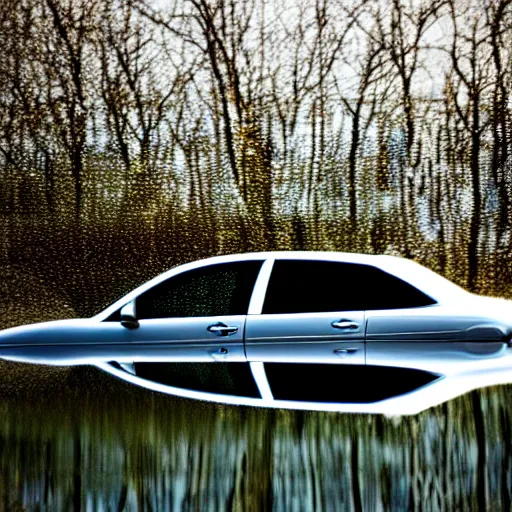 Image similar to reflection in water if a car