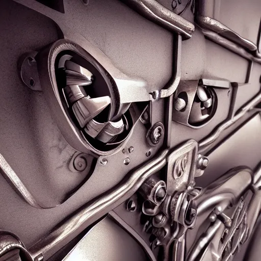 Prompt: metal with extraordinary style and details, full length, welds and particles, hq, photography, hq, octane render