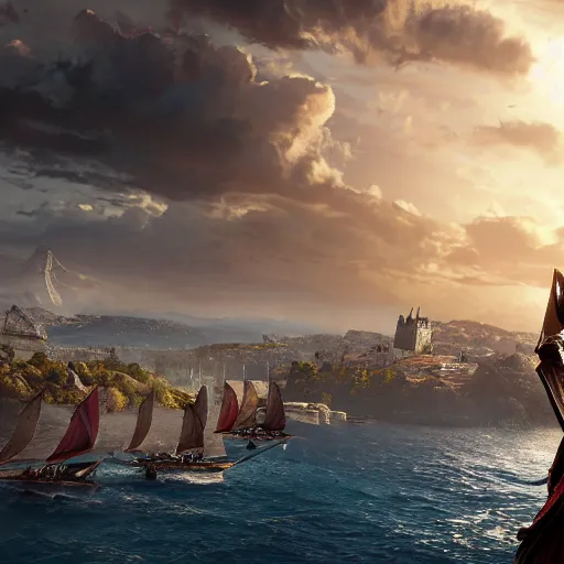 Prompt: assassin's creed odyssey renaissance style matte painting