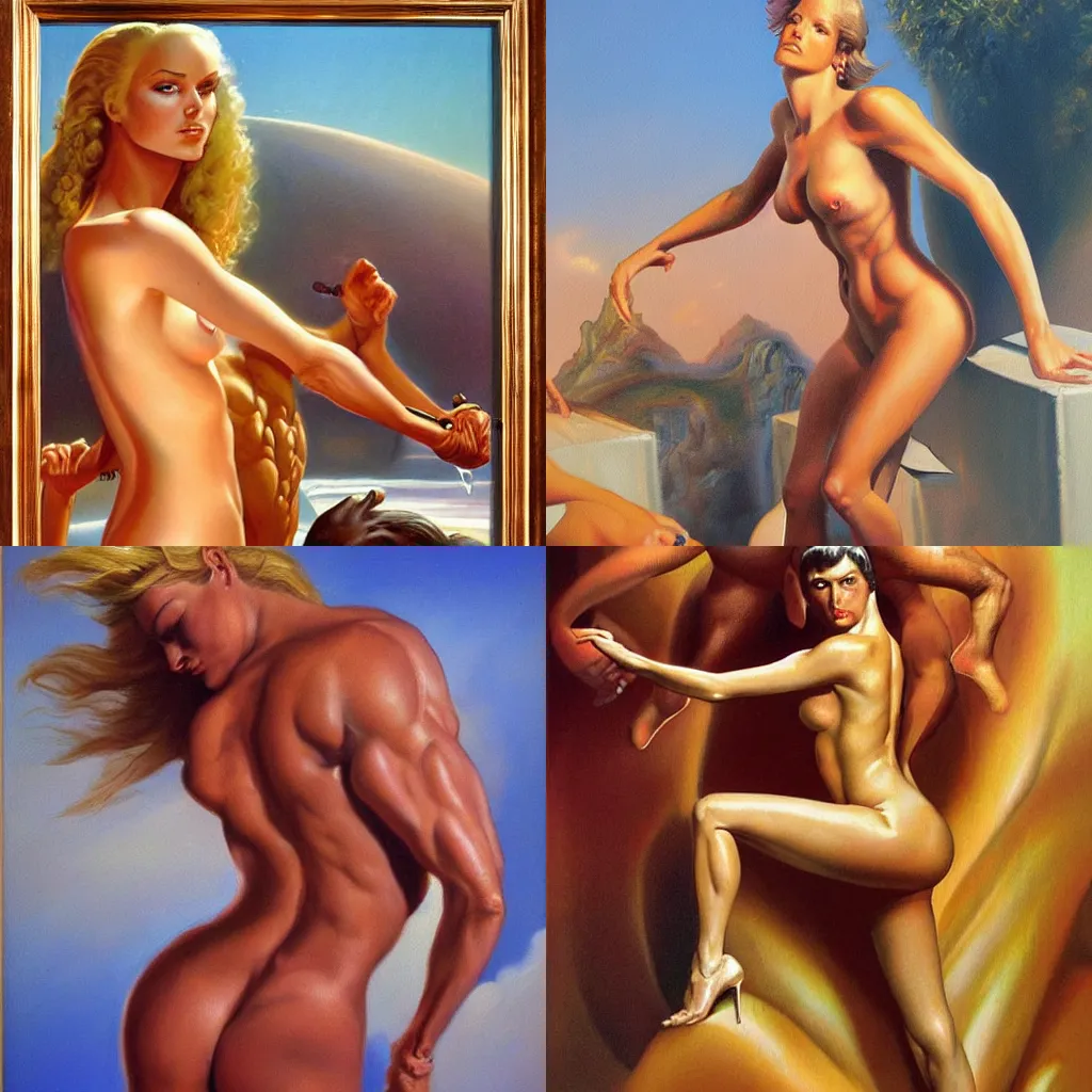 Prompt: a very tasteful painting by Boris Vallejo