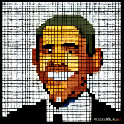 Image similar to Obama pixel art