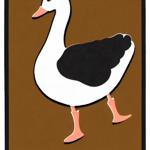 Image similar to goose sticker design, flat illustration