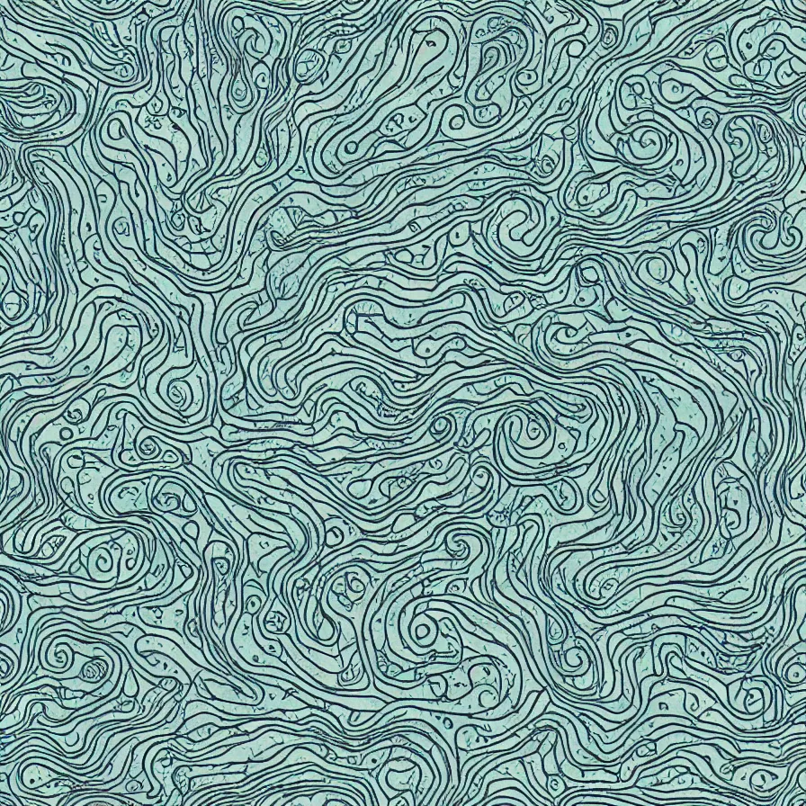 Prompt: beautiful and artistic mycelium on a fantastic planet and unusual critters of the ocean, highly detailed, seamless tiling pattern with optical illusion