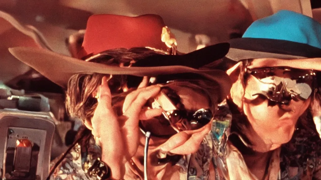 Image similar to fear and loathing in las vegas, 1 9 7 5, cinematic lighting, ultra realistic, panavision, wide screen, saturated color, seventies cinema, vintage science fiction cinema
