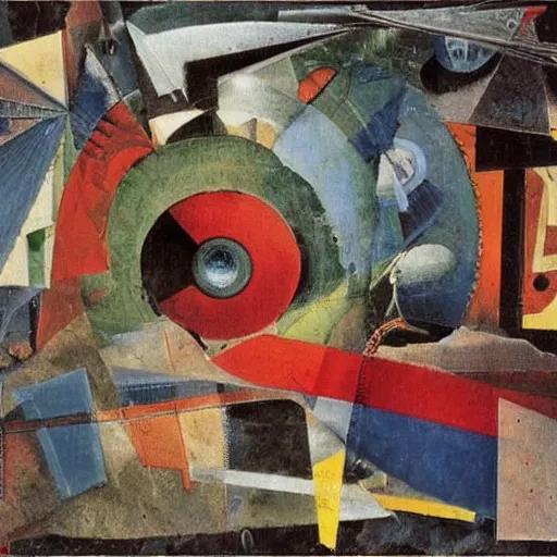 Image similar to artwork by kurt schwitters and max ernst