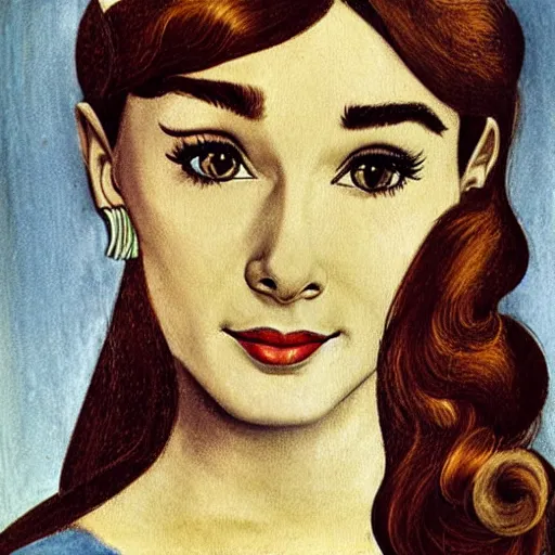 Image similar to audrey hepburn art by botticelli