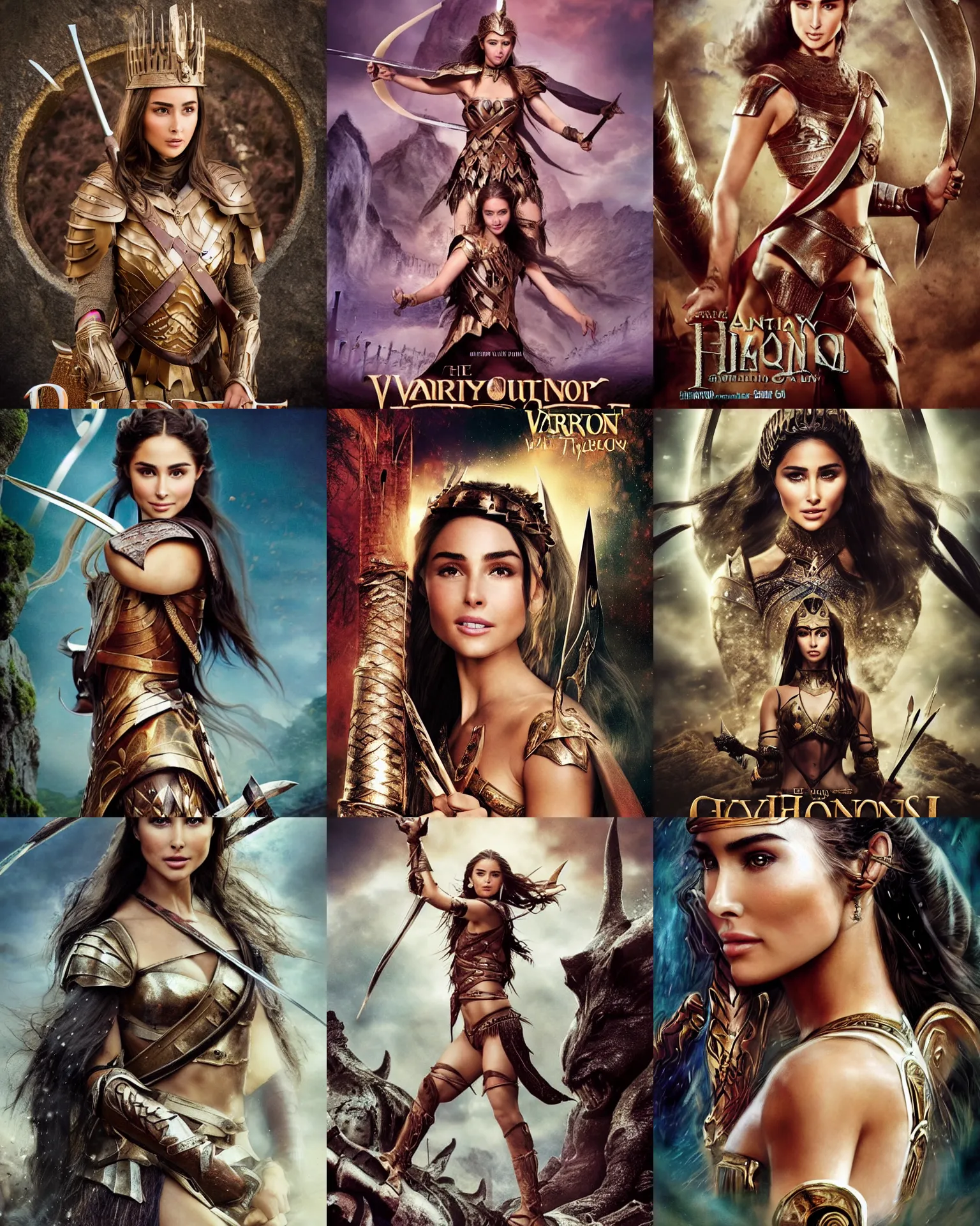 Prompt: fantasy movie poster of Olivia Culpo as a warrior princess at the battle of helms deep, styling by Tom Eerebout & Sandra Amador, clear makeup, clean hair, dry skin, clear skin, airbrushed, bright eye makeup, warrior body, photo by mario testino, Stanley Artgerm Lau, Rossdraws, christophe young, Siwoo Kim, MIhail Spil-Haufter, carlos ortega elizalde, 8k octane render, cinematic, hyper detailed, micro details, insanely detailed, trending on artstation, concept art, Peter Paul Rubens and Peter Mohrbacher style