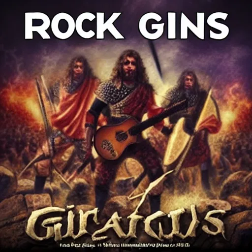 Prompt: rock giants at war, 3 0 0 style, cinematic, epic