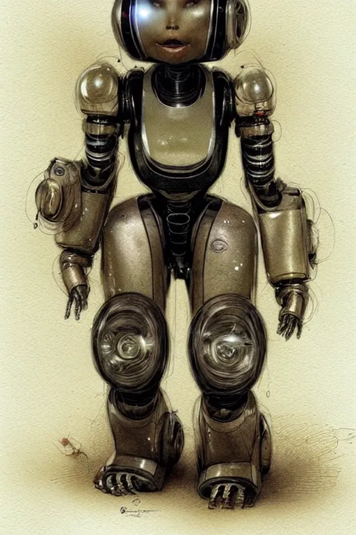 Prompt: female humanoid robot by jean - baptiste monge