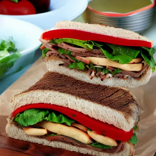 Prompt: an earthworm sandwich, cookbook photo
