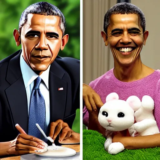 Image similar to barack obama as a calico critters