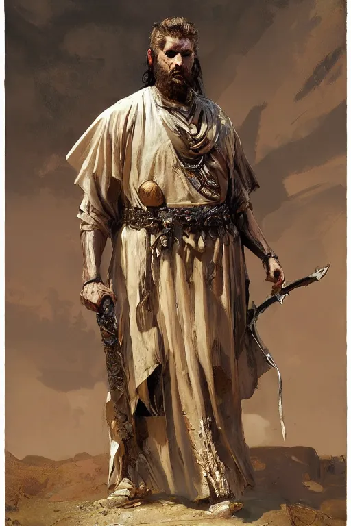 Image similar to a full body portrait of the ancient historical biblical evil pagan king ahab of Israel by craig mullins and marc simonetti, Ross Tran and WLOP, by Andrew Wyeth and Gerald Brom, In the style of John singer Sargent and James gurney, ARTSTATION, cgsociety, polycount, character design, CINEMATIC, AWE INSPIRING, BEAUTIFUL, ART GERM