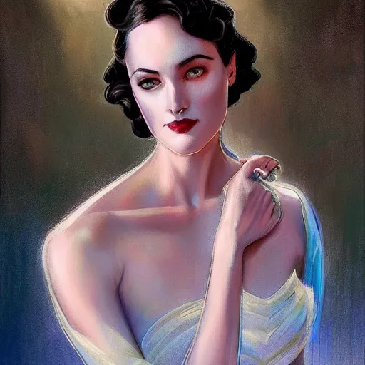 Image similar to a streamline moderne, art nouveau, multi - ethnic and multi - racial portrait in the style of charlie bowater, and in the style of donato giancola, and in the style of charles dulac. clear, expressive, very large eyes. symmetry, ultrasharp focus, dramatic lighting, photorealistic digital painting, intricate, elegant, highly detailed, centered background.