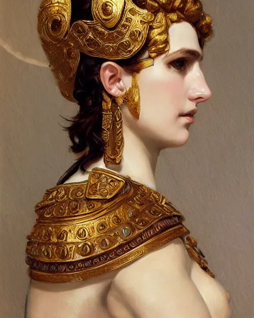 Image similar to portrait of an ancient greek character in intricate ornate armor with an ivory mask, by ilya kuvshinov, by thomas lawrence, by bayard wu, trending on artstation, masterpiece