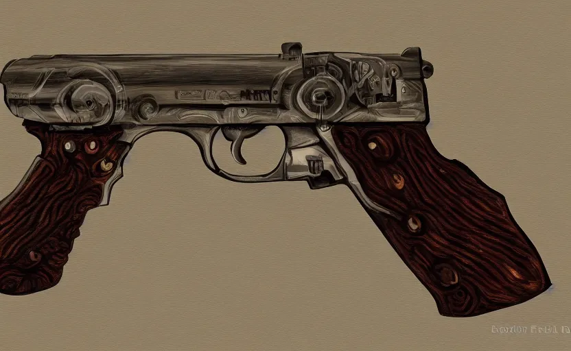 Image similar to gun inspired by Tesla, studio lighting, digital painting