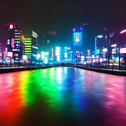 Image similar to cyberpunk tokyo neon sign ultrarealistic 8k rain reflection photography 150mpx skyscrapper