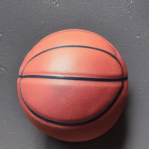 Image similar to a leather basketball with comet trails zipping through space, hyper realistic, 8 k, trending on artsation