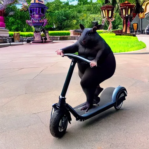 Image similar to a morbidly obese rat!!!!!!!!!!!!!!!!!!!!!!!!!!!!!!!!!!!!!!!!!!!!!! riding a mobility scooter at disneyworld, photo