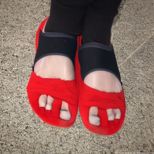 Prompt: red fractal foot