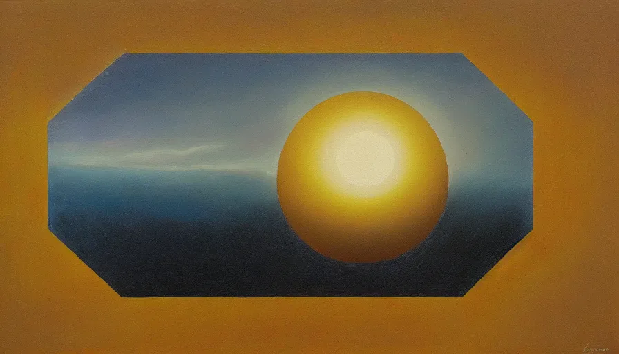 Image similar to the sun being blocked by a hexagon, earth in the foreground, oil painting