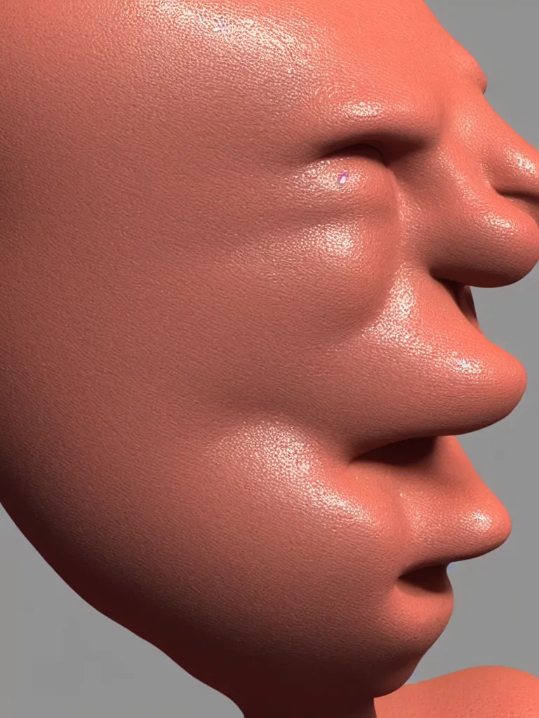 Prompt: simple 3 d primitive tube shape, texture - mapped with pale - peach - colored human skin, photoreal colors and details, tiny hairs, straight smooth vertical, highly realistic bump map, surface painter, 4 k, renderman