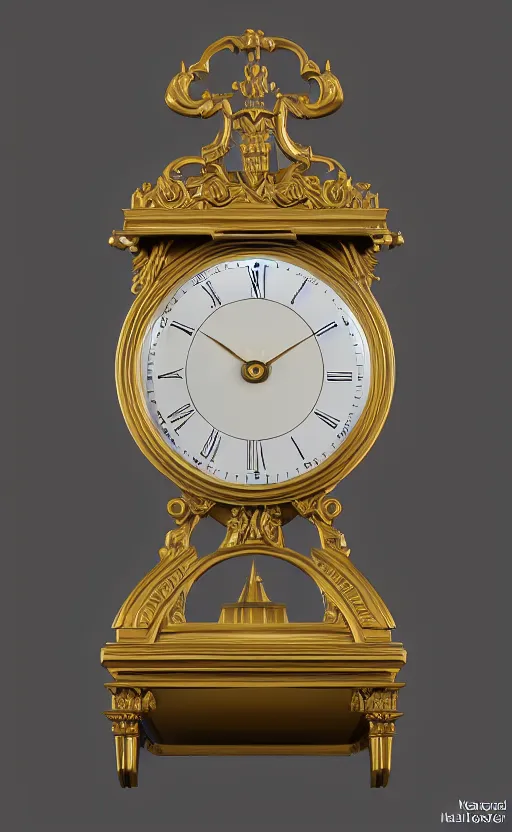 Prompt: Neoclassical clock, unreal engine, octane render