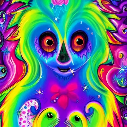 Image similar to evil lisa frank paintings