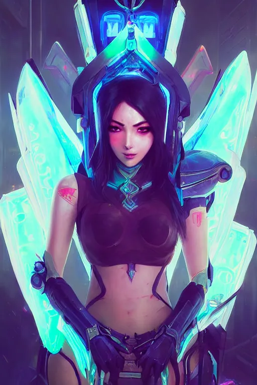 Image similar to irelia from league of legends, cyberpunk futuristic neon. flying blades in air, decorated with traditional japanese ornaments by ismail inceoglu dragan bibin hans thoma greg rutkowski alexandros pyromallis nekro rene maritte illustrated, perfect face, fine details, realistic shaded, fine - face, pretty face, masterpiece