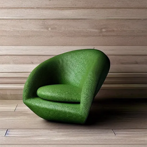 Prompt: an armchair made out of an avocado, realistic