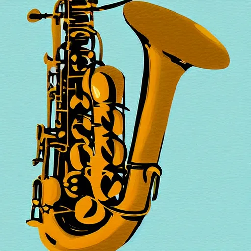 Image similar to help my saxophone is melting, digital art