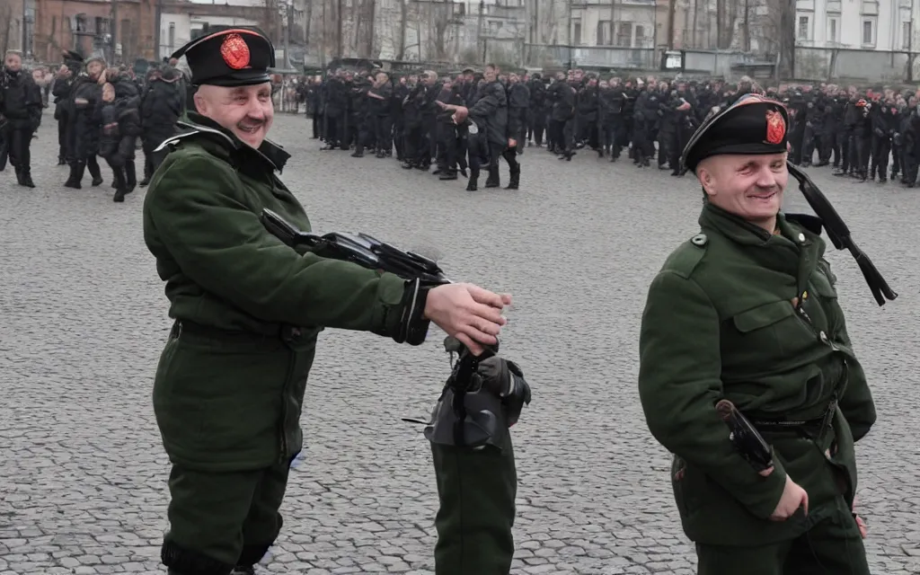 Image similar to happiness of a belarusian policeman