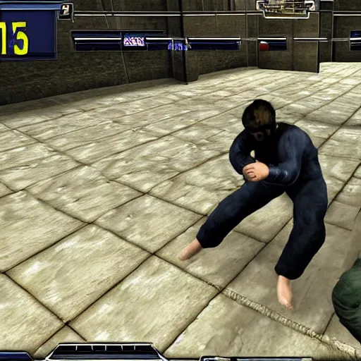 Image similar to man wrestling with eel, counter strike screenshot