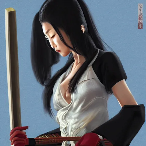 Prompt: yakuza woman with a katana, highly detailed, digital painting, artstation, concept art, sharp soft focus, illustration