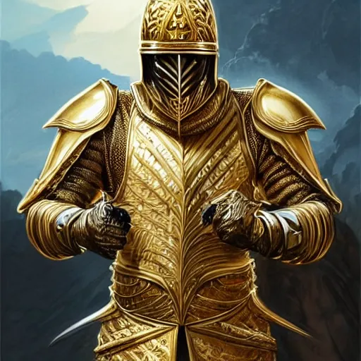 Prompt: Hyper-realistic photo of the King of the Desert, Gold Armour suit, Sword, handsome attractive face, attractive young man, beautiful face, dramatic lighting, majestic, D&D, fantasy, elegant, intricate, highly detailed, digital painting, concept art, sharp focus, illustration, trending on artstation, art by artgerm and greg rutkowski and alphonse mucha