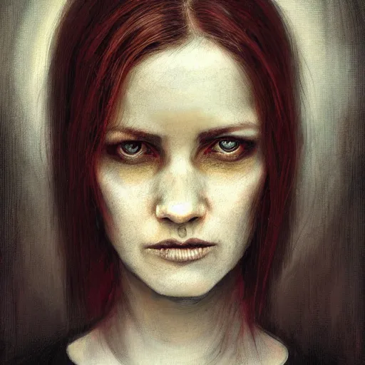 Prompt: Female Portrait, by Seb McKinnon.