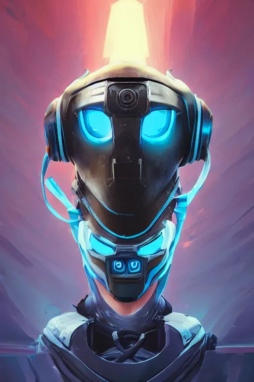 Image similar to epic mask helmet robot ninja portrait stylized as fornite style game design fanart by concept artist gervasio canda, behance hd by jesper ejsing, by rhads, makoto shinkai and lois van baarle, ilya kuvshinov, rossdraws global illumination radiating a glowing aura global illumination ray tracing hdr render in unreal engine 5